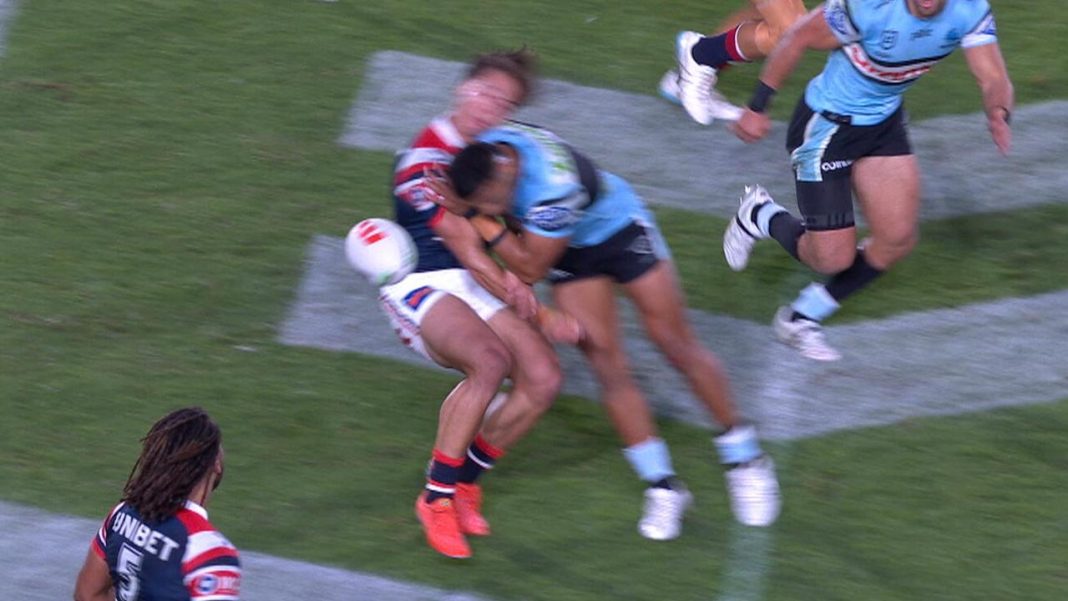 Sharks’ horror night goes from bad to worse as flyer hit with ban over brutal high shot