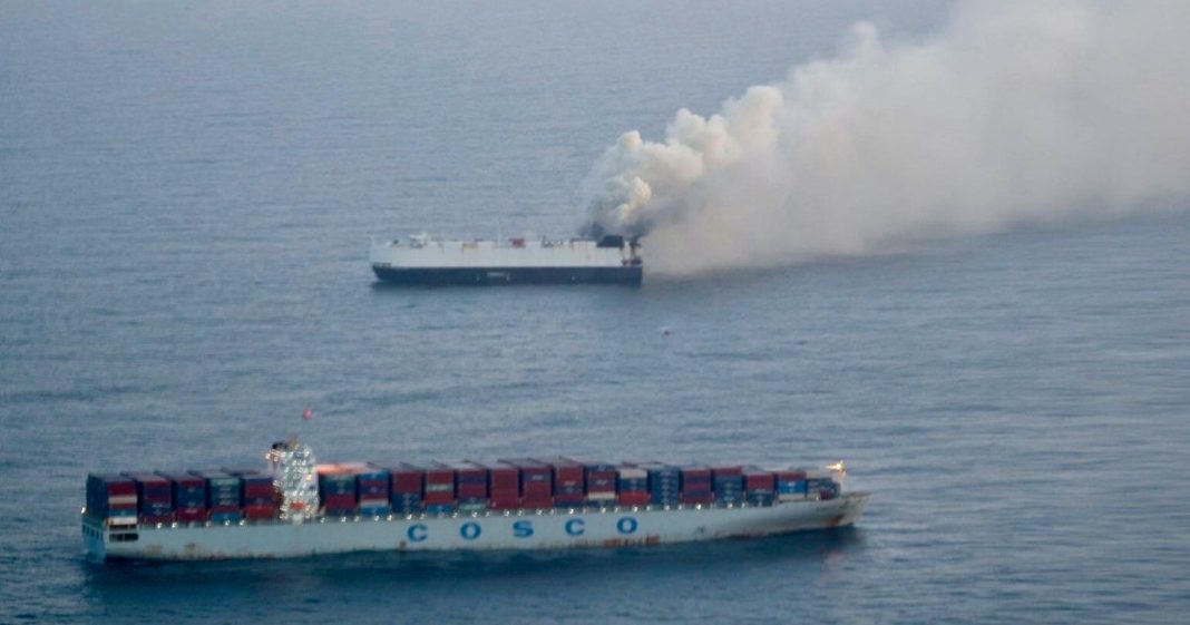 Cargo ship carrying 3,000 new vehicles sinks off Alaska weeks after catching fire